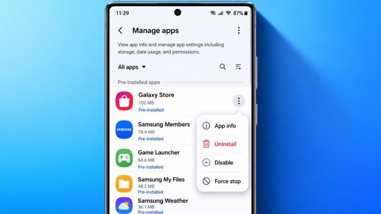 Delete pre-installed apps
